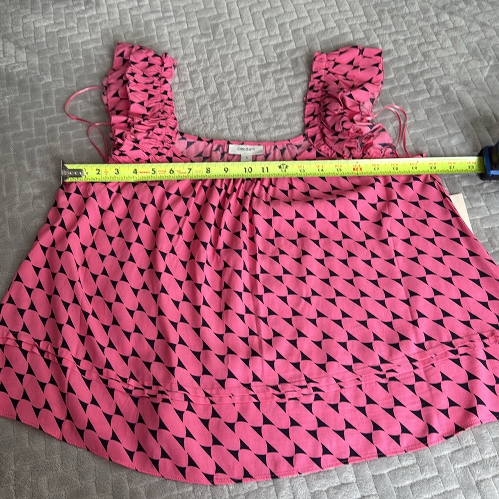 WOMEN'S PRINTED RUFFLE-STRAP SWINGY TANK, S - Picture 3 of 8